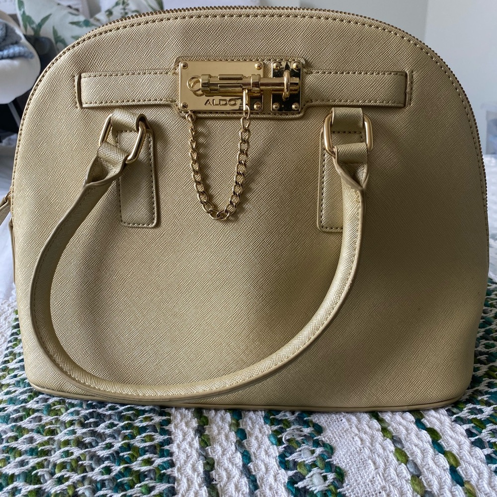 Aldo gold handbag